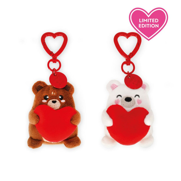 Legami | SET OF 2 PLUSH KEY RINGS - SET OF TWO PLUSH KEYRING - TEDDY BEAR | SPK0001