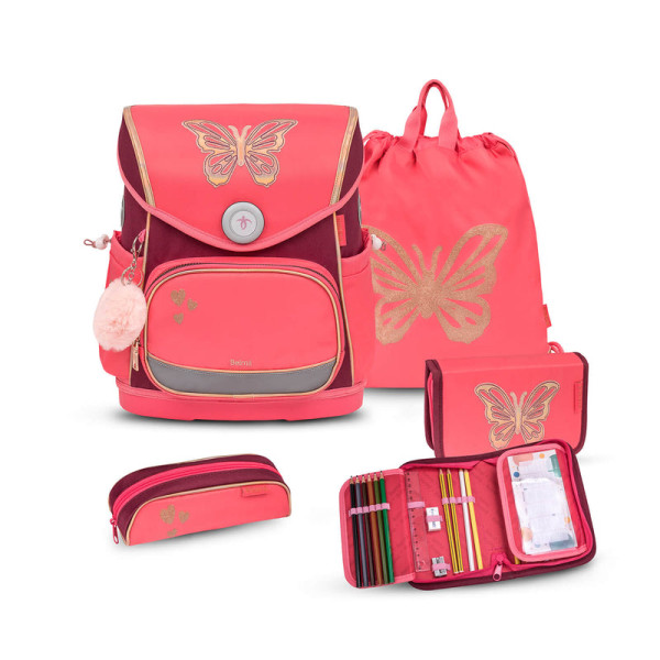 Belmil | Compact Plus Premium Schulranzen Set 4-teilig "Coral" | 405-41/P/S/6