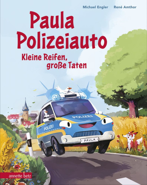 Annette Betz im Ueberreuter Verlag | Paula Polizeiauto - Kleine Reifen, große Taten: Abenteuer-Bilderbuch ab 4 Jahren mit sprechenden Autos | Engler, Michael