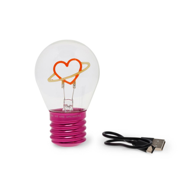 Legami | LIGHTBULB-SHAPED TABLE LAMP - BULB FICTION - PLANET HEART | CLB0005