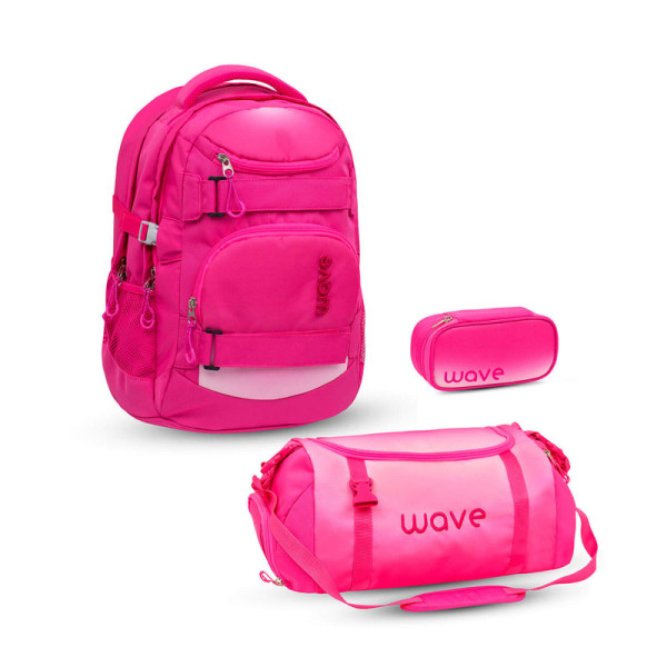 Belmil | Wave Infinity Schulrucksack Set 3 tlg. "Ombre Light Pink" | 338-72/A/32-SET2