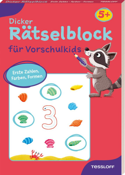 Tessloff Verlag Ragnar Tessloff GmbH & Co. KG | Dicker Rätselblock für Vorschulkids. Erste Zahlen, Farben, Formen | 