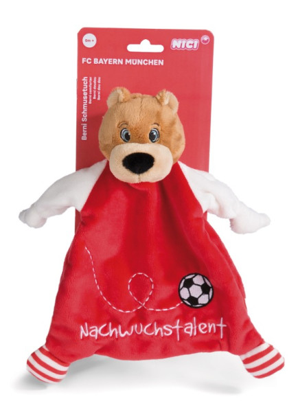 Nici | Schmusetuch FC BAYERN MÜNCHEN Bär Berni 25x25cm an | 49084