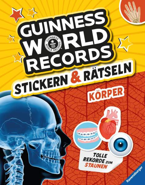 Ravensburger Verlag GmbH | Guinness World Records Stickern und Rätseln: Körper | Adler, Eddi; Richter, Martine