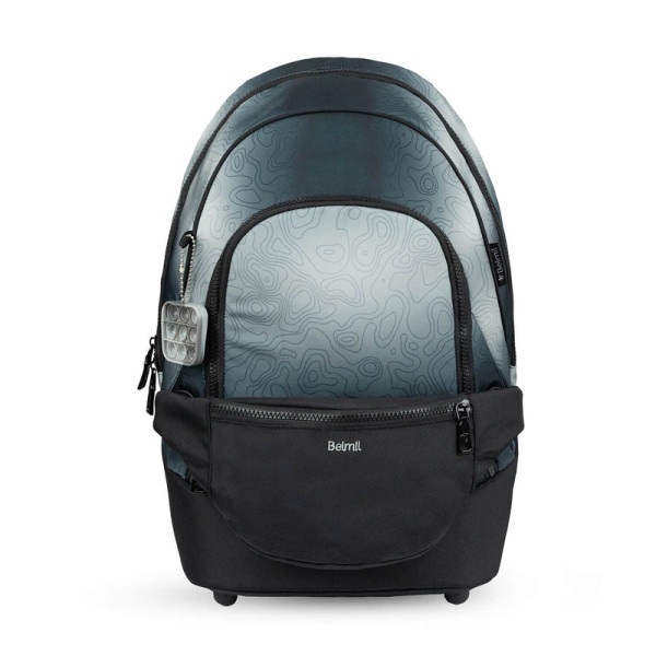 Belmil | 2-IN-1 Schultasche & Gürteltasche 2-teilig "Black Grey" | 338-84/P/27