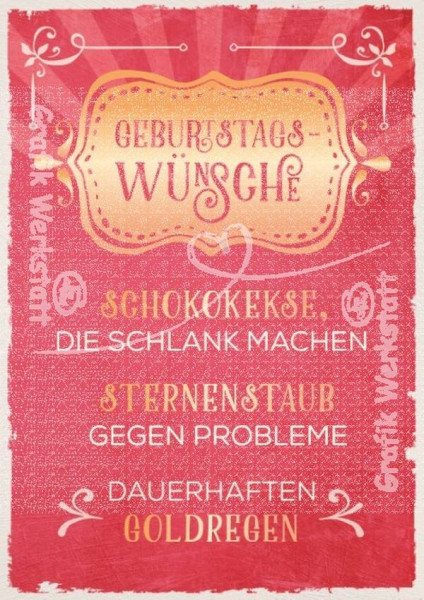 Grafik Werkstatt | Postkarte | Vintage | Geburtstagswünsche