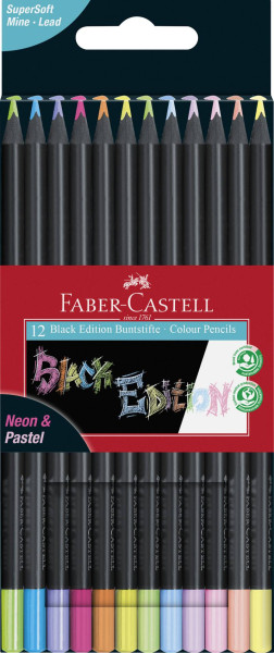 Faber-Castell | Buntstifte Black Edition Neon + Pastell | 116410