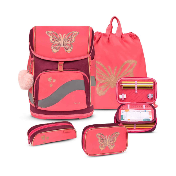 Belmil | Smarty Plus Premium Schulranzen Set 4-teilig "Coral" | 405-51/P/S/32