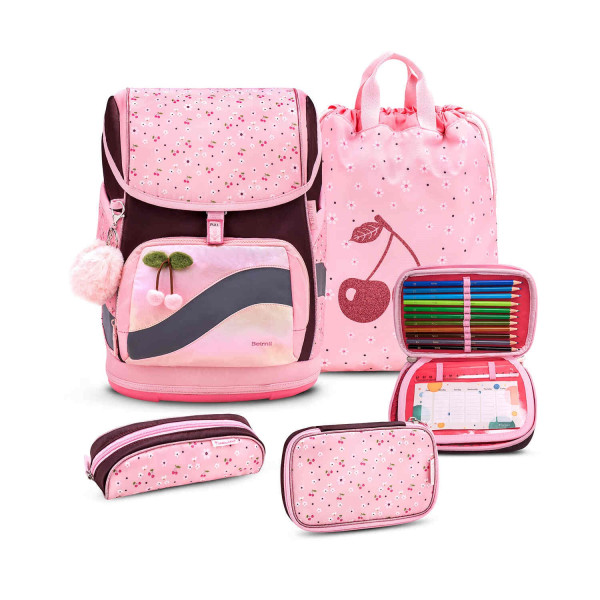 Belmil | Smarty Plus Premium Schulranzen Set 4-teilig "Cherry Blossom" | 405-51/P/S/31