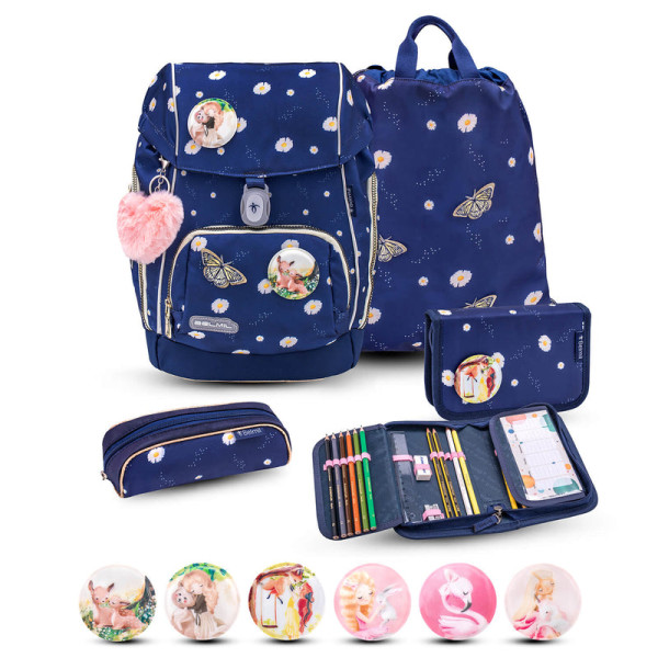 Belmil | Comfy Plus Premium Schulranzen Set 5-teilig "Daisy" | 405-73/P/S/3