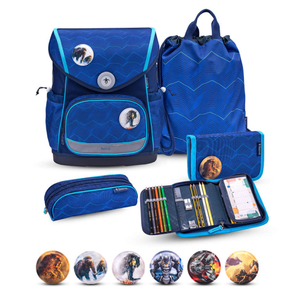 Belmil | Compact Plus Premium Schulranzen Set 5-teilig "Estate Blue" | 405-41/P/S/9