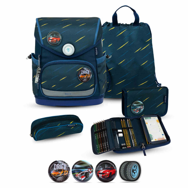 Belmil | Compact Plus Premium Schulranzen Set 5-teilig "Orion Blue" | 405-41/P/S/37