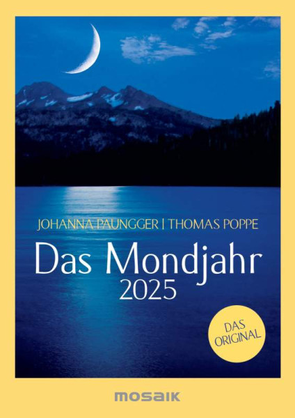 Mosaik | Das Mondjahr 2025 - s/w Taschenkalender | Paungger, Johanna; Poppe, Thomas