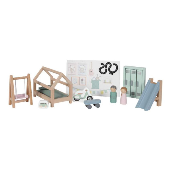 Little Dutch | LD Puppenhaus – Spielset Kinderzimmer - 12-teilig | LD4478