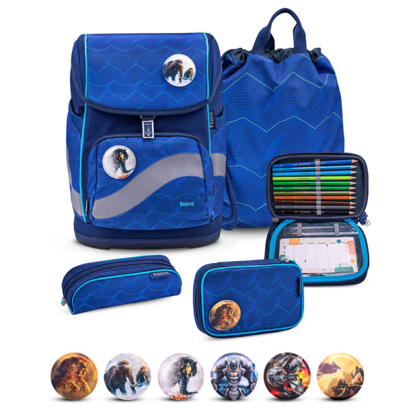 Belmil | Smarty Plus Premium Schulranzen Set 5-teilig "Estate Blue" | 405-51/P/S/8