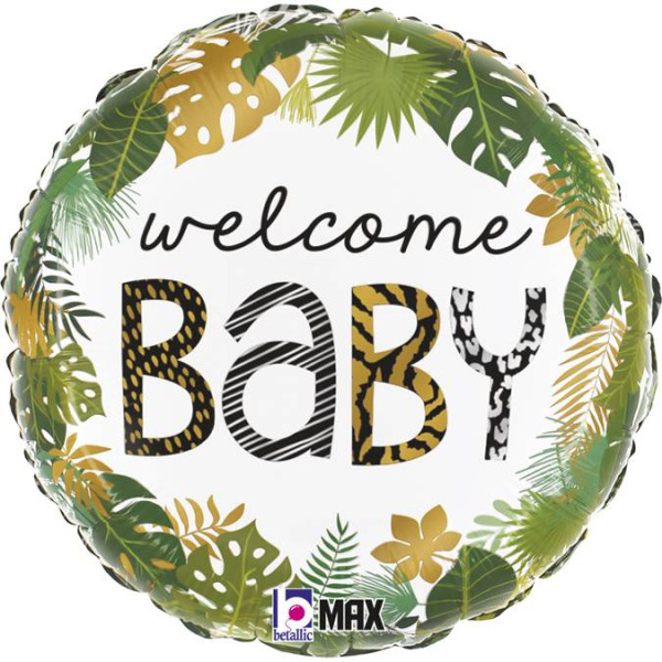 Karaloon | Folienballon | Welcome Baby Dschungel | Jungel | 46 cm