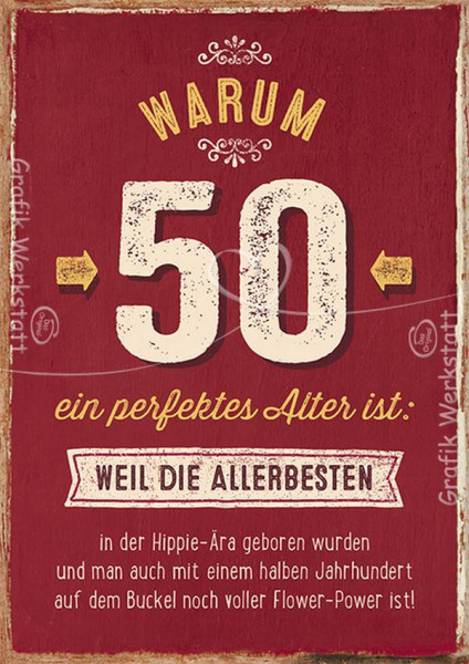 Grafik Werkstatt | Doppelkarte | Warum 50 ein perfektes Alter ist: