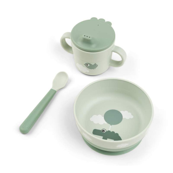 Done by Deer | Foodie first meal Geschirr-Set Happy clouds Grün | 1596513