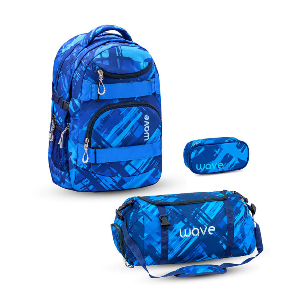 Belmil | Wave Infinity Schulrucksack Set 3 tlg. "Deep Ocean" | 338-72/A/23-SET2