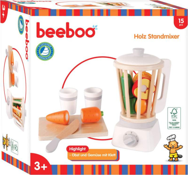 VEDES Großhandel GmbH - Ware |Beeboo Kitchen Holz Standmixer mit Zubehör, 15-teilig | 0045009874